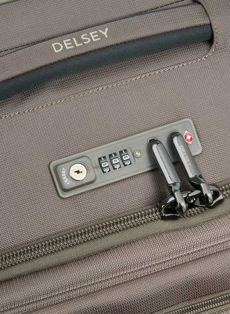 DELSEY Paris 71 Helium DLX 2.0 - 71 Cm Softcase 4-Double Wheeled Expandable Check-In Luggage Trolley - Mocha  | Best Price UAE